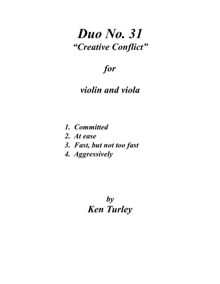 Duo No 31 For Violin And Viola Creative Conflict Sheet Music