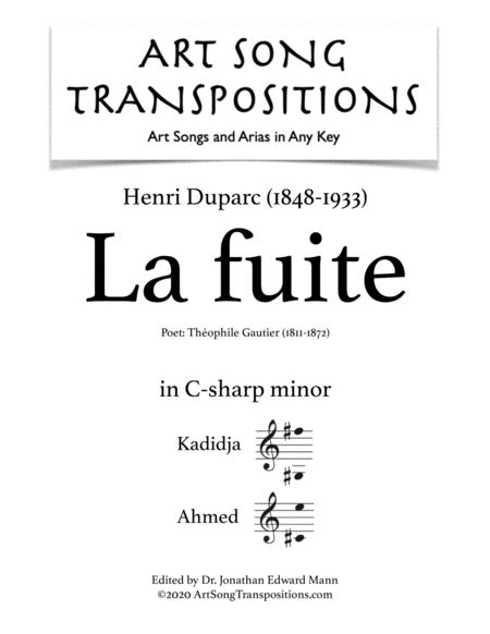 Duparc La Fuite Transposed To C Sharp Minor Sheet Music