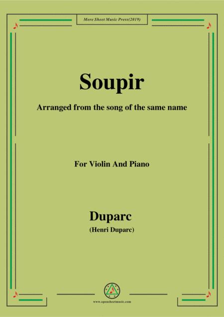 Duparc Lgie For Violin And Piano Sheet Music