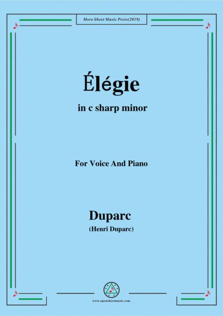 Duparc Lgie In C Sharp Minor Sheet Music