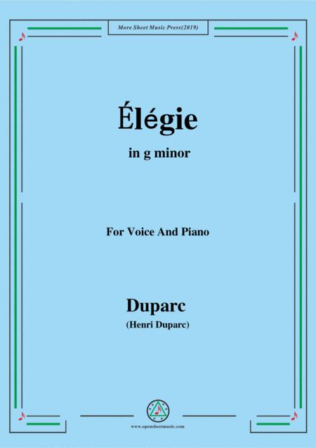 Free Sheet Music Duparc Lgie In G Minor