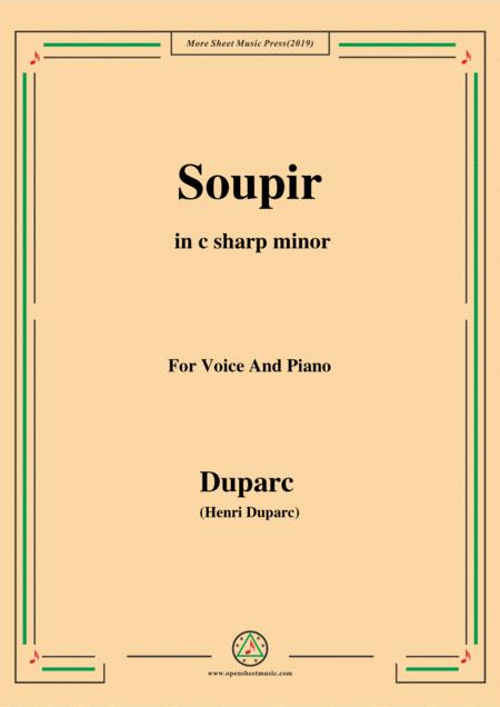 Duparc Soupir In C Sharp Minor Sheet Music