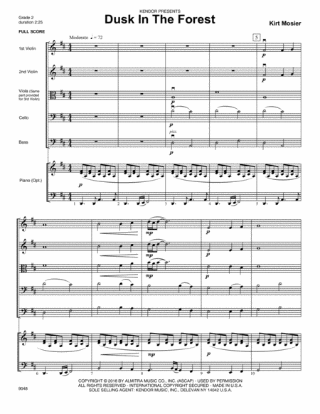 Dusk In The Forest Full Score Sheet Music