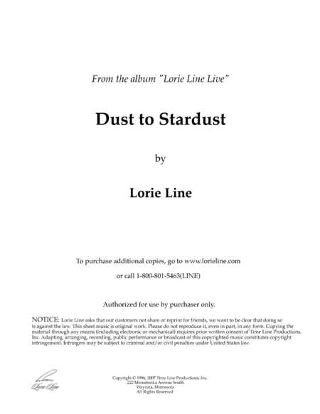 Dust To Stardust Sheet Music