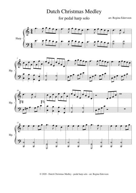 Free Sheet Music Dutch Christmas Medley Pedal Harp Solo