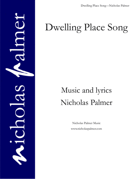 Dwelling Place Song Sheet Music