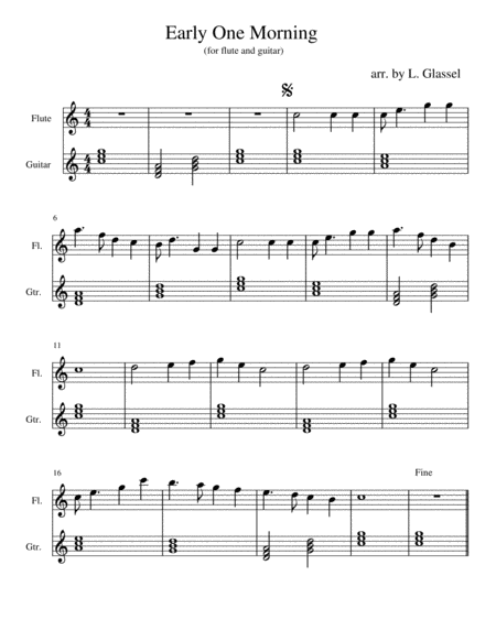 Early One Morning Sheet Music