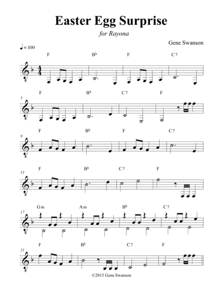 Free Sheet Music Easter Egg Surprise Play Along