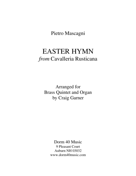 Easter Hymn From Cavalleria Rusticana For Brass Quintet And Organ Sheet Music