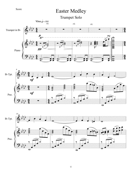 Free Sheet Music Easter Medley Trumpet Solo