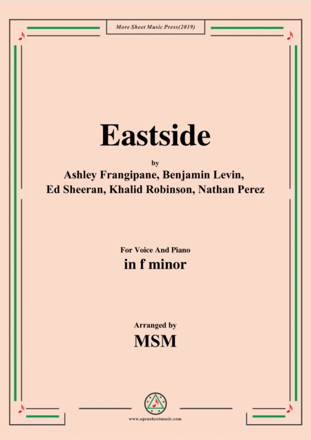 Eastside In F Minor For Voice And Piano Sheet Music