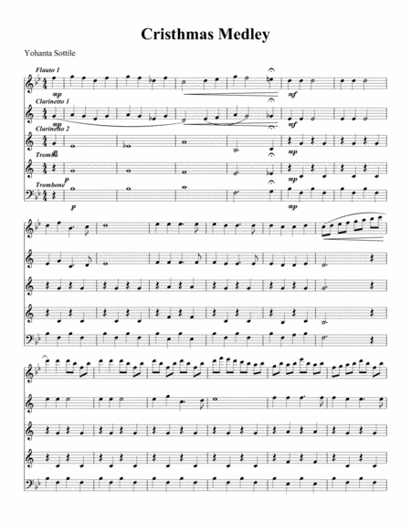 Free Sheet Music Easy Christmas Medley For Childrens Band