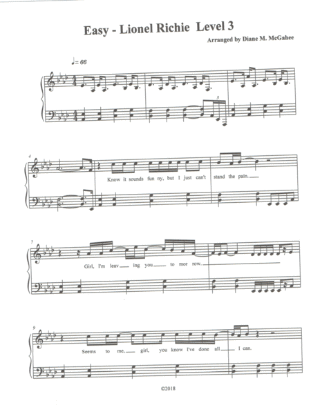 Free Sheet Music Easy Easy Piano Level 3