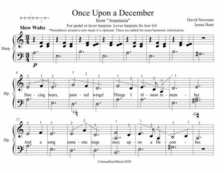 Free Sheet Music Easy Harp Once Upon A December