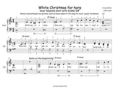 Free Sheet Music Easy Harp White Christmas By Irving Berlin