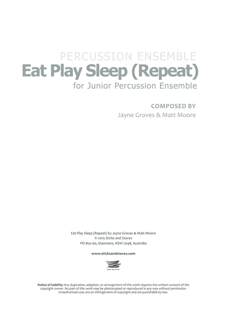 Eat Play Sleep Repeat Sheet Music