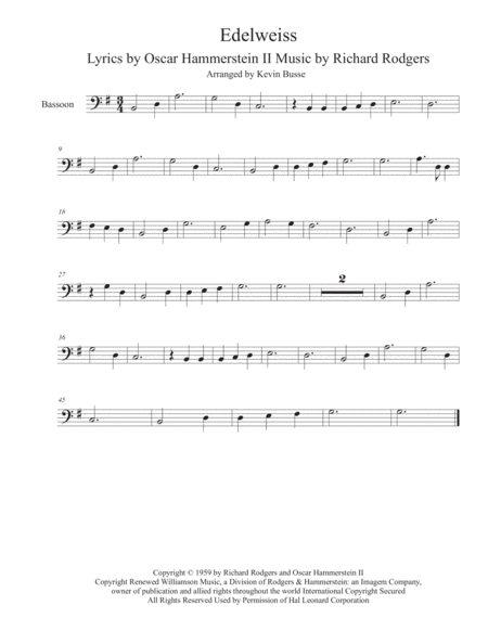 Edelweiss Bassoon Sheet Music