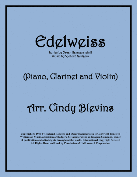 Edelweiss For Piano Clarinet And Violin Sheet Music