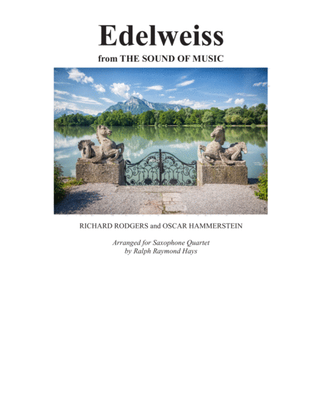 Free Sheet Music Edelweiss For Saxophone Quartet