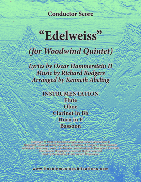 Free Sheet Music Edelweiss For Woodwind Quintet
