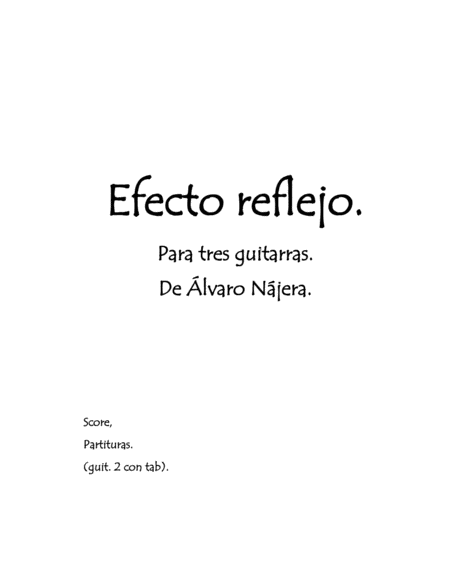 Efecto Reflejo Reflection Effect Sheet Music