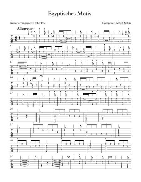 Egyptische Motiv Sheet Music