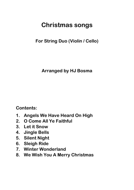 Eight Christmas Songs For String Duo Sheet Music