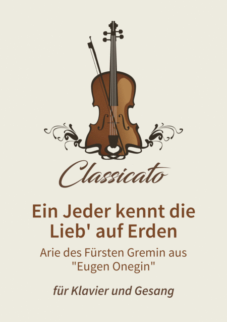 Ein Jeder Kennt Die Lieb Auf Erden Sheet Music