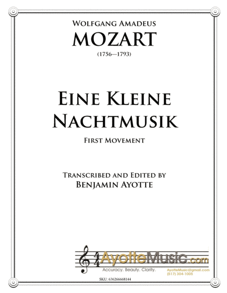 Free Sheet Music Eine Kleine Nachtmusic First Movement For String Orchestra