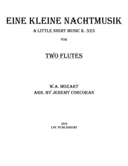 Free Sheet Music Eine Kleine Nachtmusik For Two Flutes