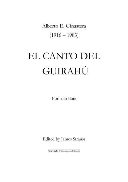 Free Sheet Music El Canto De Guirahu