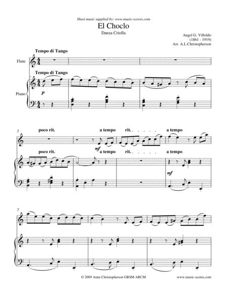 El Choclo Easy Flute And Piano Sheet Music