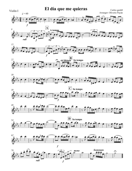 El Da Que Me Quieras Sheet Music