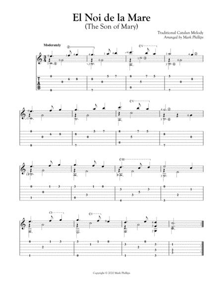 Free Sheet Music El Noi De La Mare The Son Of Mary