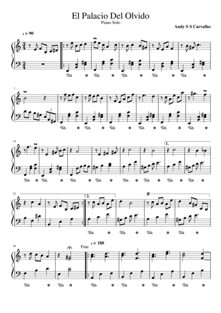 El Palacio Del Olvido Sheet Music