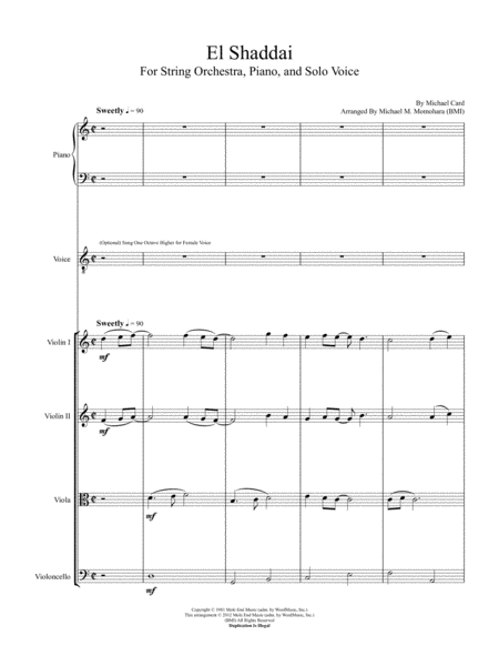 El Shaddai Full Score Sheet Music