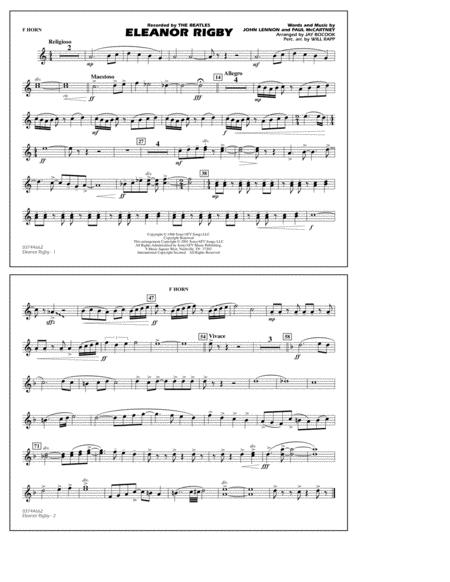 Free Sheet Music Eleanor Rigby Arr Jay Bocook F Horn