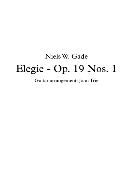 Free Sheet Music Elegie Op 19 Nos 1 Tab