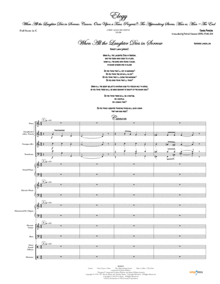 Elegy Canon Once Upon A Time Progress The Approaching Storm Man Vs Man The End Chicago Full Score Set Of Parts Sheet Music