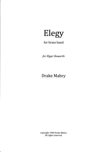 Elegy For Brass Band Sheet Music