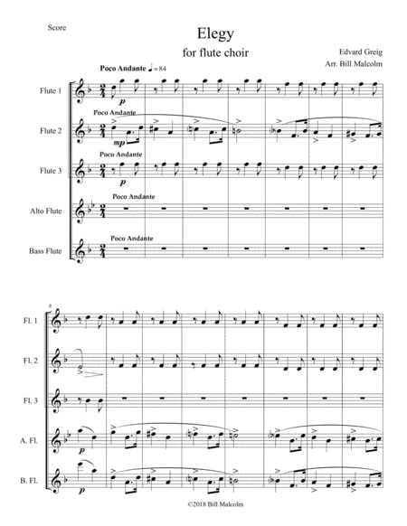 Elegy For Flutes Sheet Music