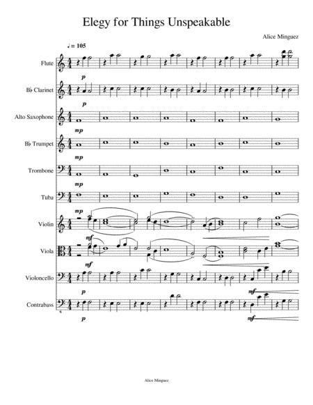Free Sheet Music Elegy For Things Unspeakable