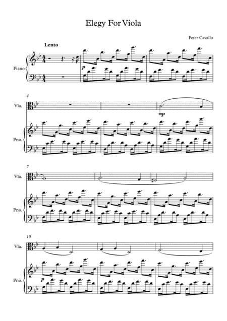 Elegy For Viola Sheet Music