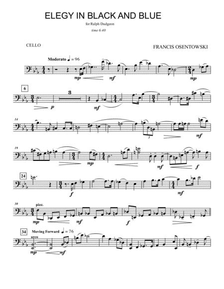 Free Sheet Music Elegy In Black And Blue Cello Part