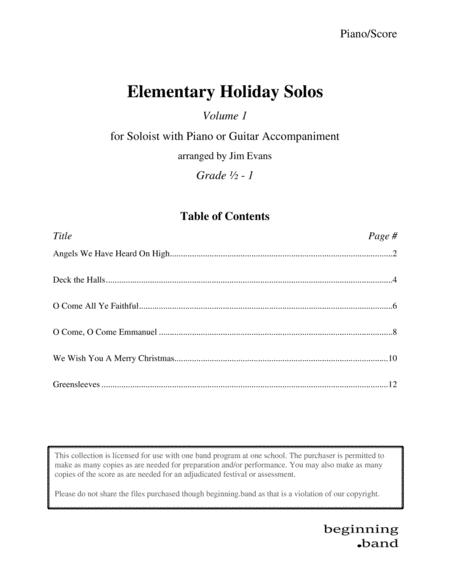 Elementary Holiday Solos Volume 1 Sheet Music