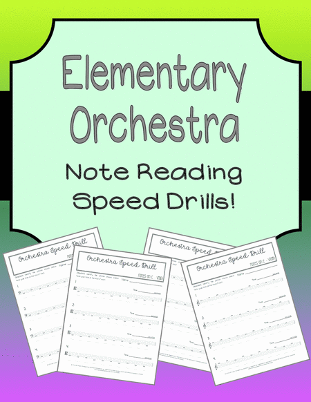 Elementary Orchestra Note Reading Speed Drills Sheet Music