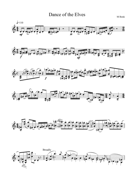 Free Sheet Music Elf Suite For Solo Violin