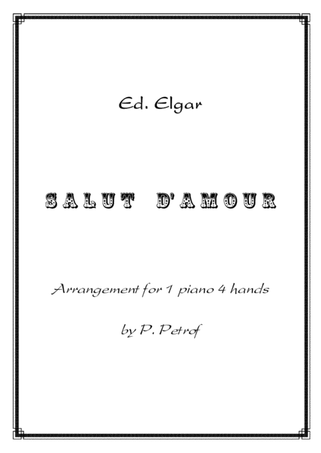 Elgar Salut D Amour 1 Piano 4 Hands Score And Parts Sheet Music