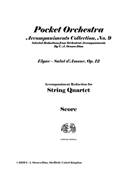 Elgar Salut D Amour Op 12 For Violin And String Quartet Score And Parts Sheet Music