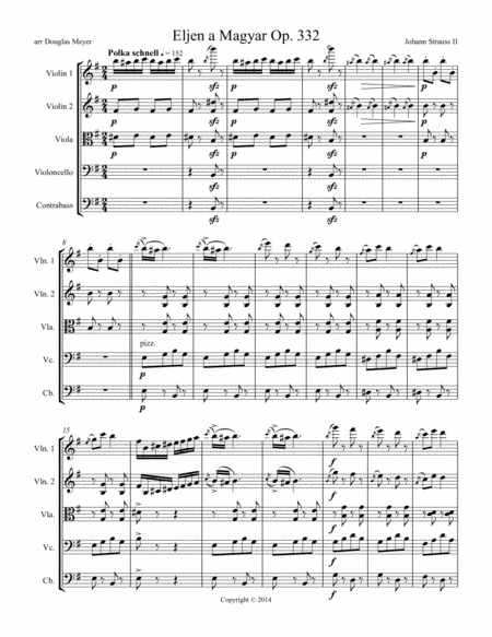 Free Sheet Music Eljen A Magyar Full Score String Orchestra